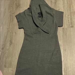 Seductions Chic Olive Cowl Neck Sweater Dress